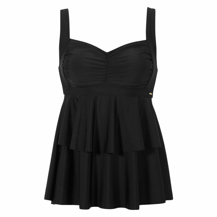 svart tankini med volanger