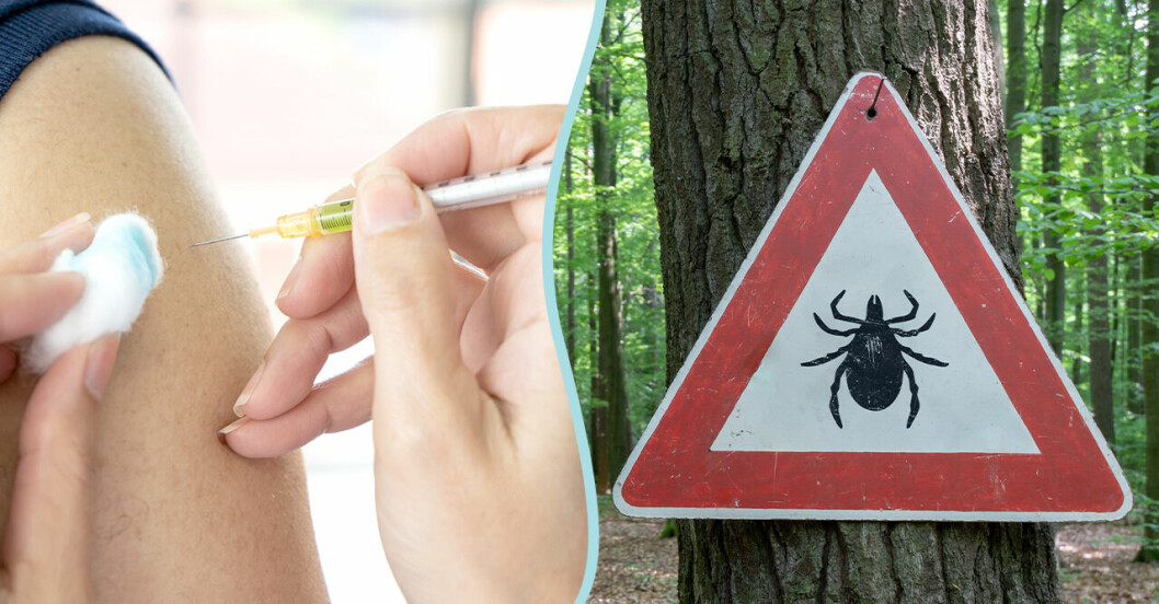 vaccin + varningsskylt för fästingar