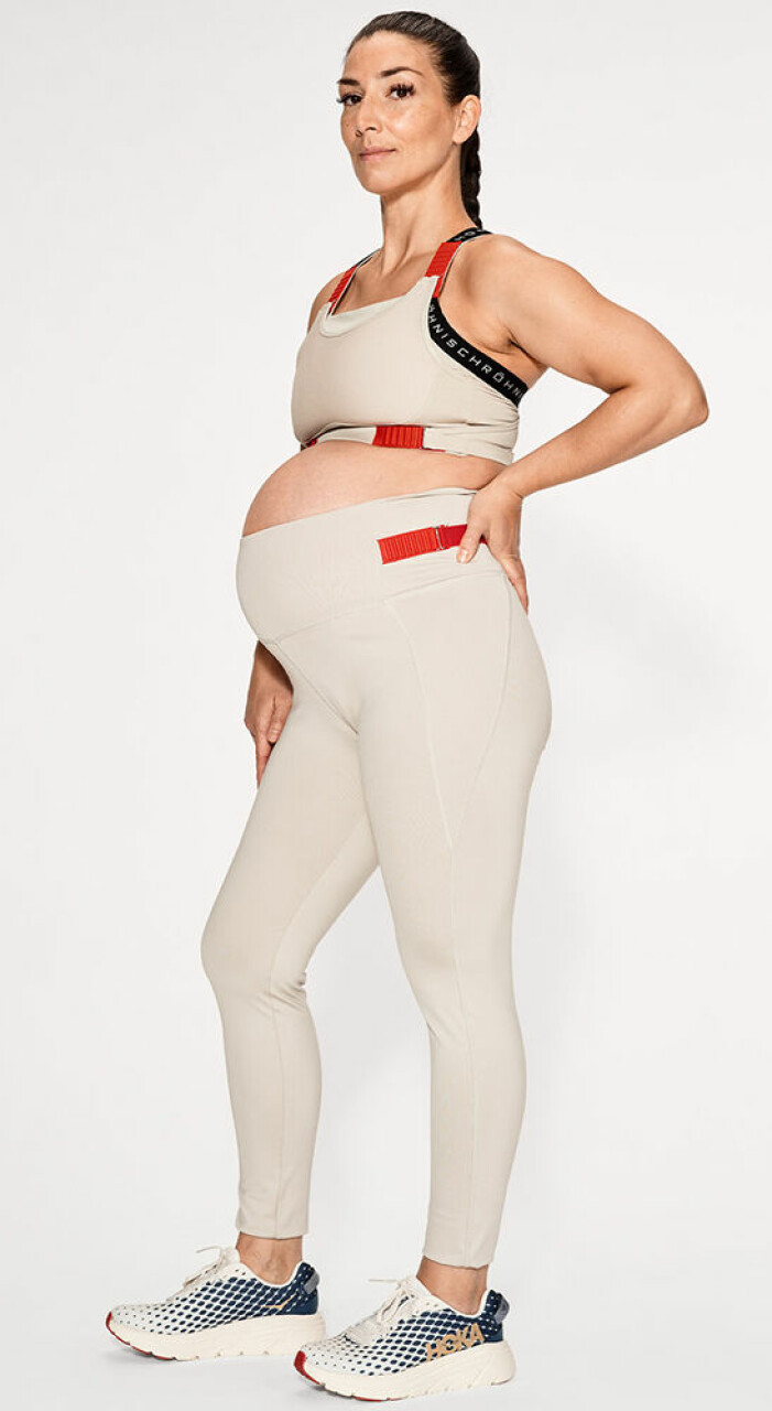 beige justerbara tights från röhnisch