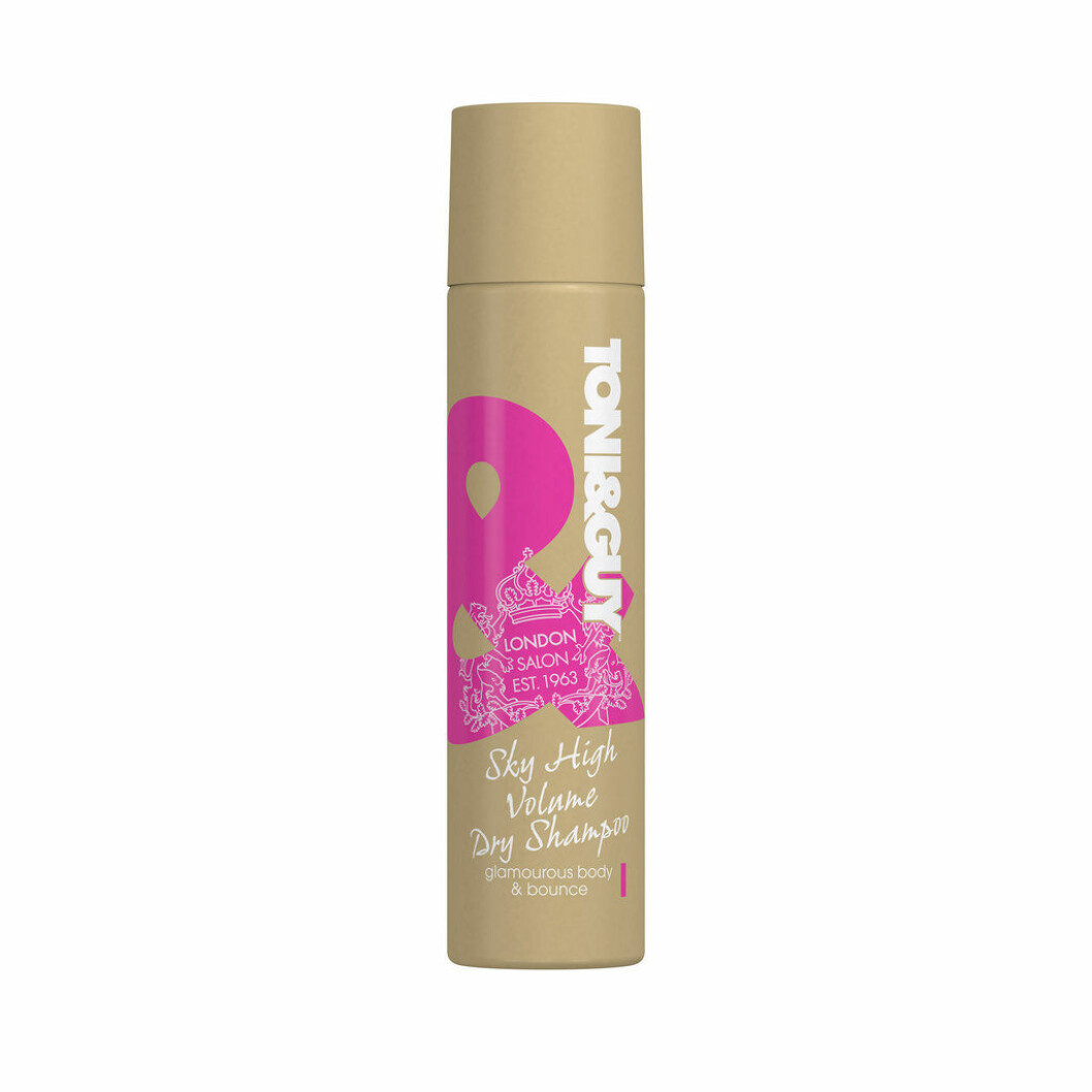 En bild på ett torrshampo, produkten Toni & Guy – Sky High Dry Shampoo.
