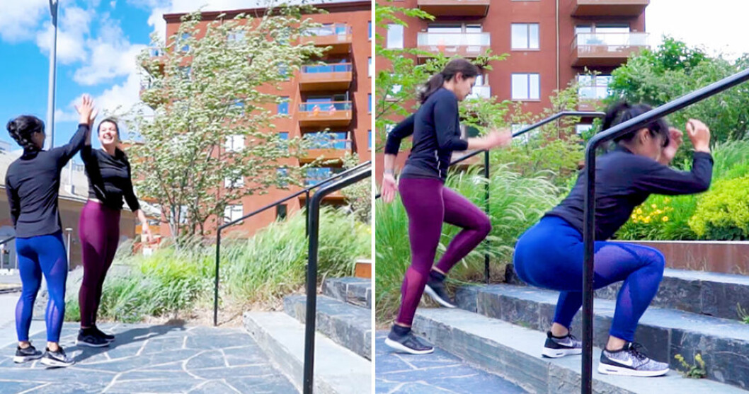 Utmanande HIIT-pass i trappa – med kroppen som vikt