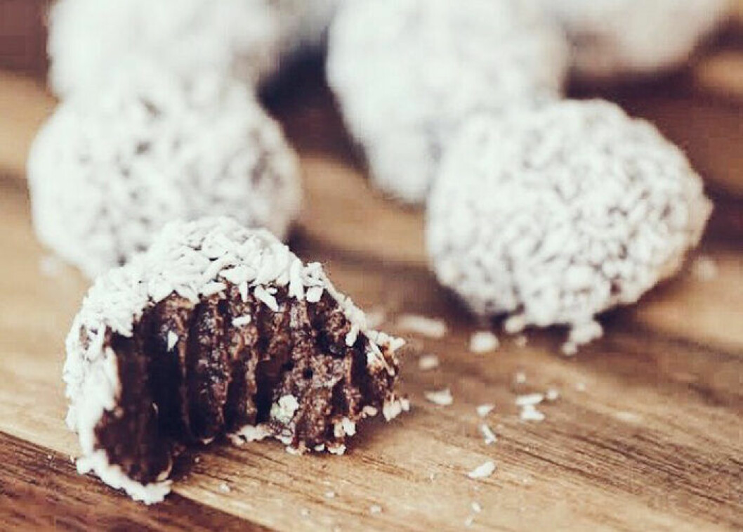 Vegansk chokladtryffel.