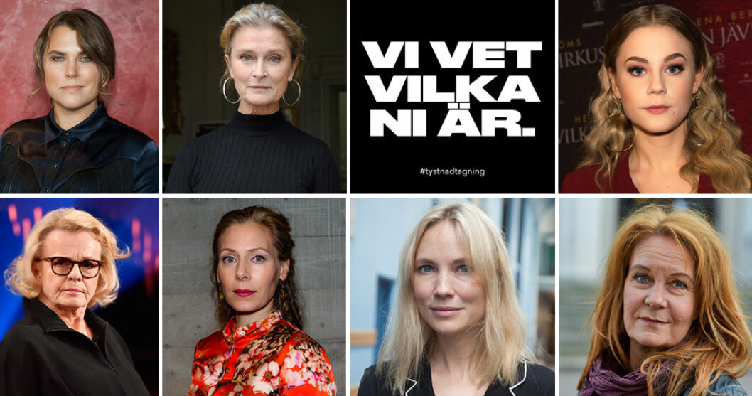 Mia Skäringer, Lena Endré, Molly Nutley, Marie Göranzon, Eva Röse, Moa Gammel och Marie Lundqvist är några av de hundratals skådespelare som skrivit under. Mia Skäringer, Lena Endré, Molly Nutley, Marie Göranzon, Eva Röse, Moa Gammel och Marie Lundqvist