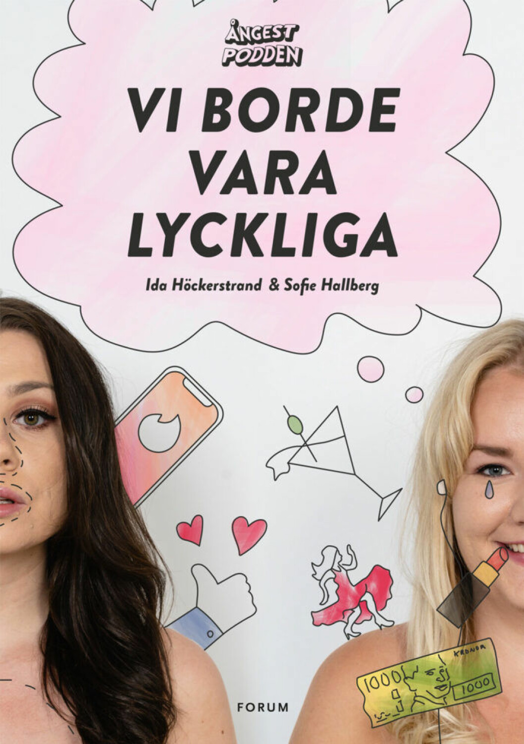 <em>Vi borde vara lyckliga</em> finns bland annat att köpa på Bokus. Läs mer om boken <a href="https://track.adtraction.com/t/t?a=1064669490&as=1213658115&t=2&tk=1&epi=%C3%85ngestpodden&url=https://www.bokus.com/bok/9789137153667/vi-borde-vara-lyckliga-angestpodden/?source=googleps&gclid=EAIaIQobChMIovqH5qyu4QIVxqwYCh14JgX4EAQYAiABEgJbffD_BwE" target="_blank" rel="noopener">här</a>. Ida Höckerstrand och Sofie Hallberg från Ångestpodden släpper sin första bok – Vi borde vara lyckliga