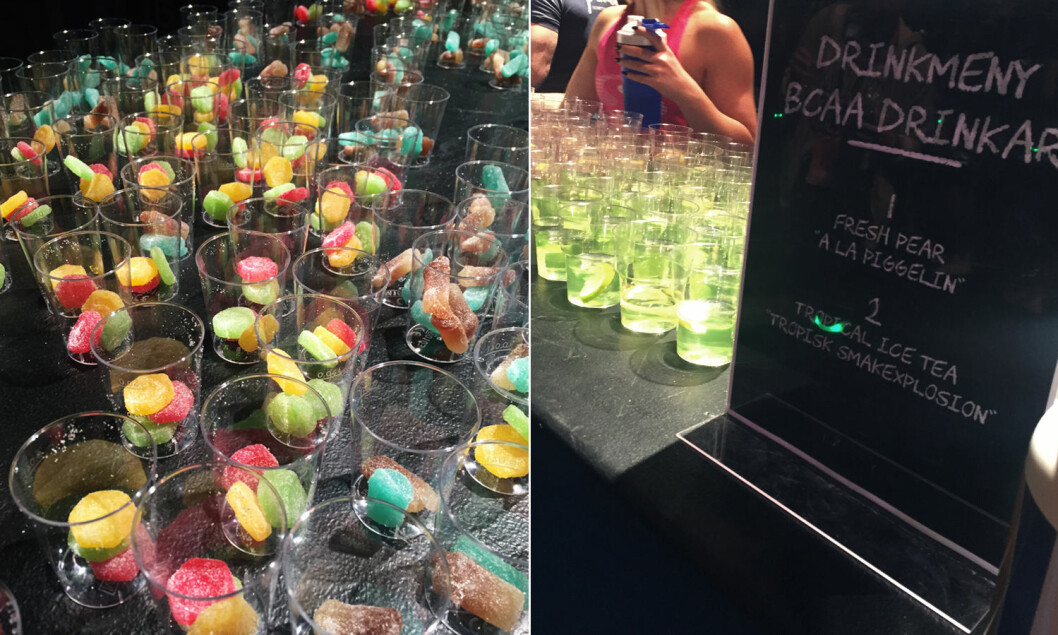 Det bjöds bland annat på proteingodis och festliga proteindrinkar. workout-parties-proteingodis