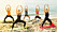 Yoga på stranden vid Spanska solkusten.